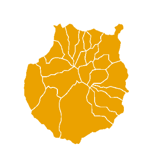 Kaart indeeling gemeentes op Gran Canaria